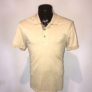 Burberry Slim Fit Tan Men’s Short Sleeve Polo